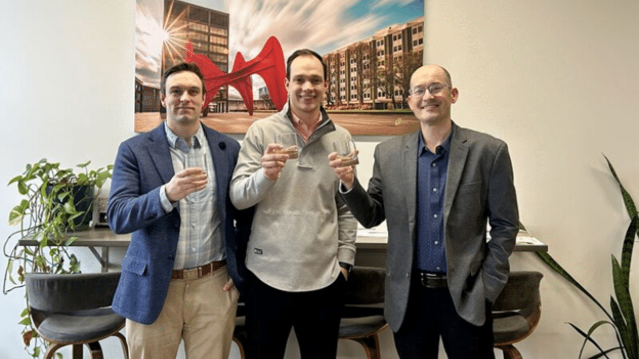 Calder Capital Founder Max Friar proposing a bourbon toast to “supreme” dealmakers Sam Scharich & Matthew Baas, celebrating the closing of BCU Electric, a middle market Ohio industrial electrical contractor! Congrats, Sam and Matthew, on Calder's biggest closing of Q1 2025!